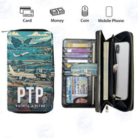 Thumbnail for Guadeloupe Pointe-à-Pitre Maryse Condé International Airport (PTP) Leather Wallets - Zip Long Wallet - Scene