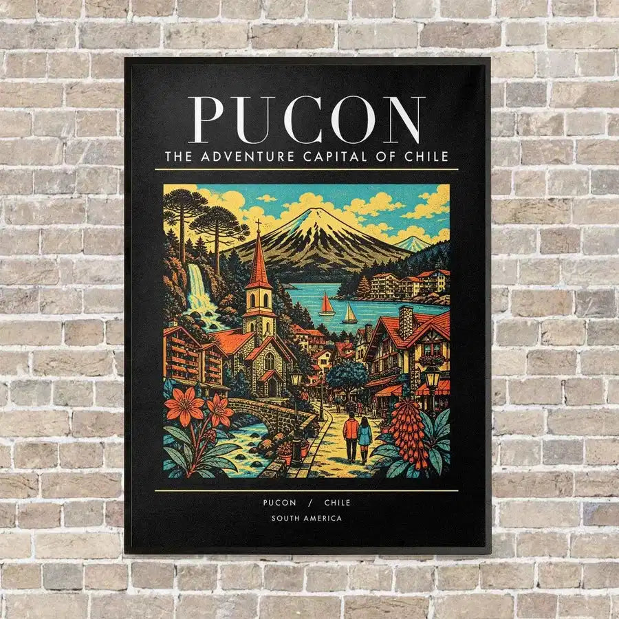 PUCON - Poster - Canvas Framed - Black