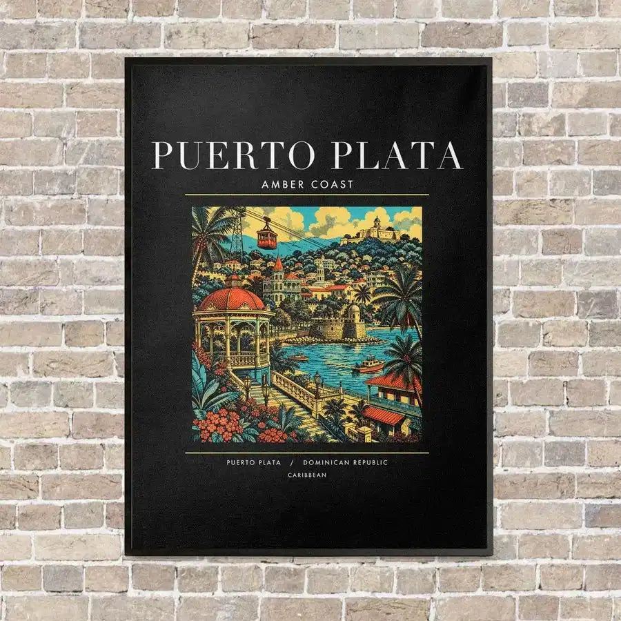 PUERTO PLATA - Poster - Canvas Framed - Black