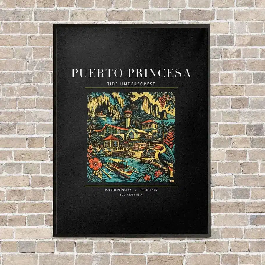 PUERTO PRINCESA - Poster - Canvas Framed - Black