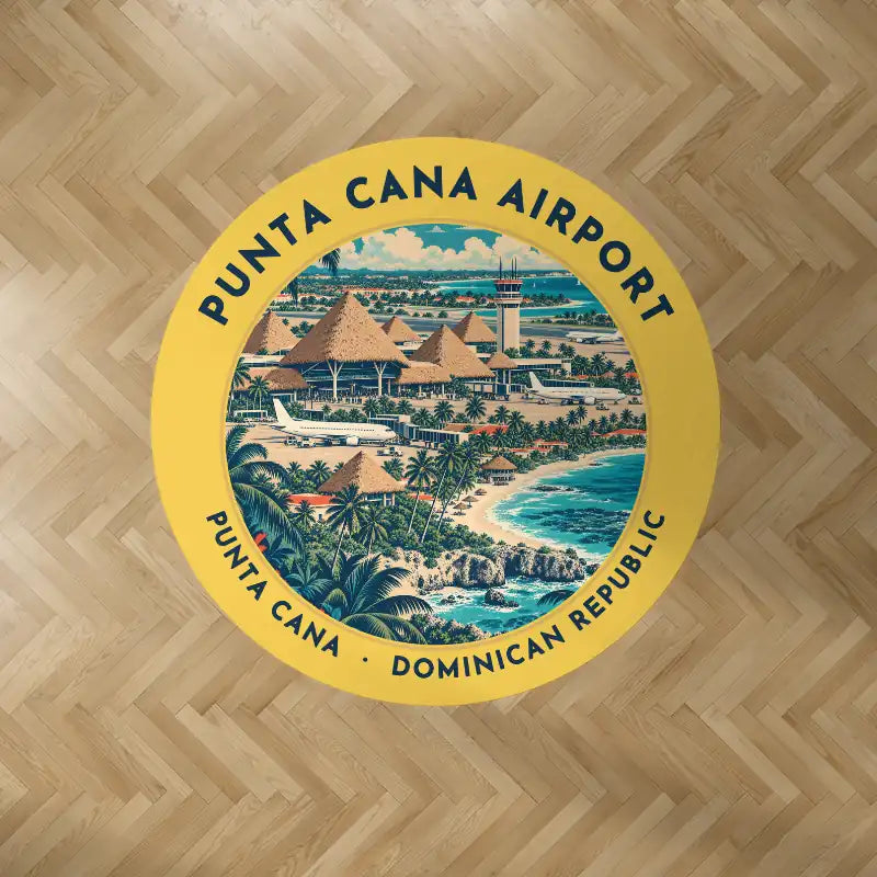 Punta Cana International Airport (PUJ) Carpets - Carpet Round - Badge - Yellow