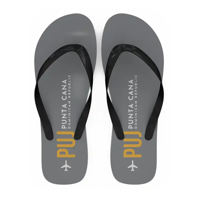 Punta Cana International Airport (PUJ) Slippers & Flip Flops - Slippers - Flip Flops - Code - Gray