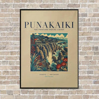 Thumbnail for PUNAKAIKI - Poster - Canvas Framed - Beige