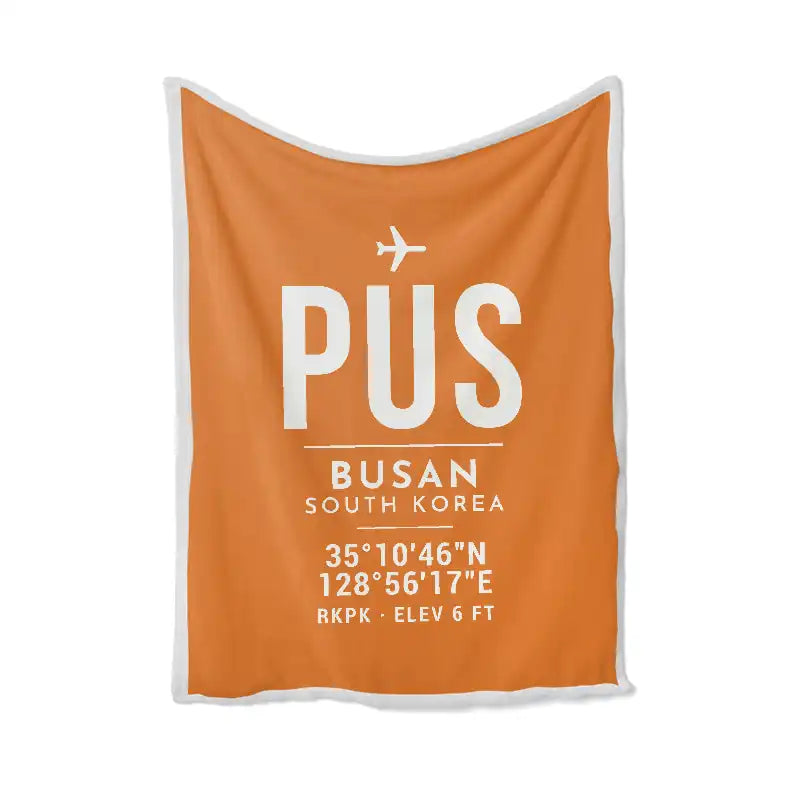 Gimhae International Airport Busan (PUS) Bedding Sets & Blankets - Blanket - ID Tag - Orange
