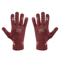Thumbnail for Gimhae International Airport Busan (PUS) Gloves - Gloves - Full - Pattern - Dark Red