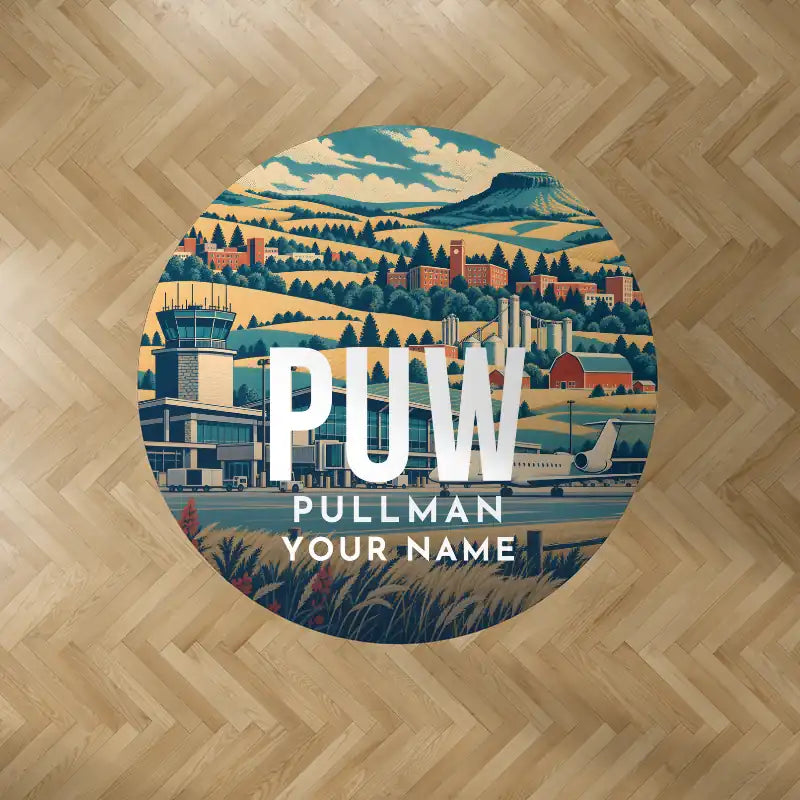 Pullman–Moscow Regional Airport (PUW) Carpets - Carpet Round - Scene + Name