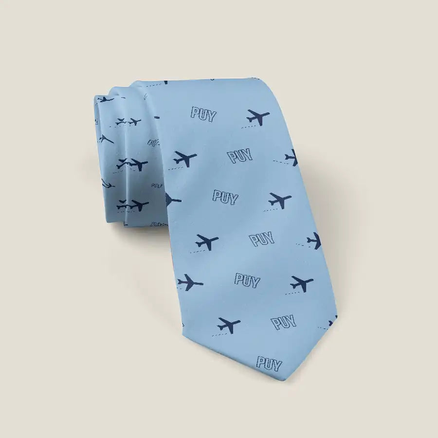 Pula Airport (PUY) Ties - Tie - Pattern - Light Blue