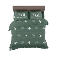 Thumbnail for Shanghai Pudong International Airport (PVG) Bedding Sets & Blankets - Bedding Set - Pattern - Dark Green