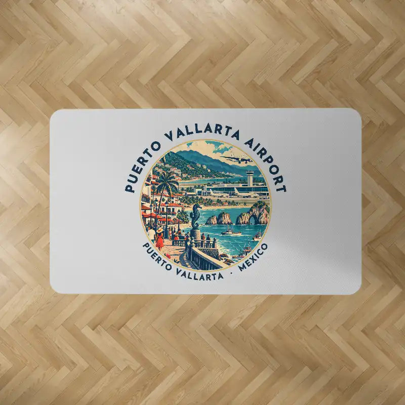 Aeropuerto Internacional Licenciado Gustavo Díaz Ordaz (PVR) Carpets - Carpet Rectangle - Badge - Light Gray