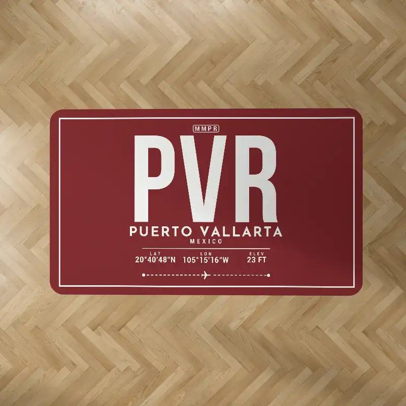 Aeropuerto Internacional Licenciado Gustavo Díaz Ordaz (PVR) Carpets - Carpet Rectangle - ID Tag - Dark Red