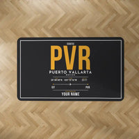 Thumbnail for Aeropuerto Internacional Licenciado Gustavo Díaz Ordaz (PVR) Carpets - Carpet Rectangle - ID Tag + Name - Black
