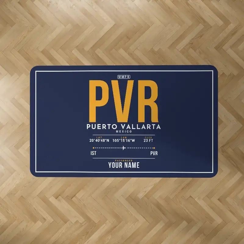 Aeropuerto Internacional Licenciado Gustavo Díaz Ordaz (PVR) Carpets - Carpet Rectangle - ID Tag + Name - Dark Blue