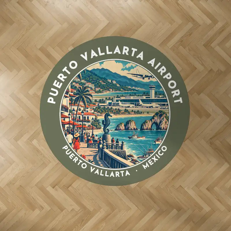 Aeropuerto Internacional Licenciado Gustavo Díaz Ordaz (PVR) Carpets - Carpet Round - Badge - Green Army