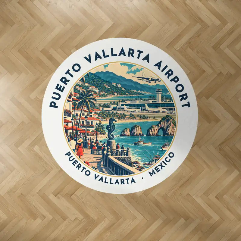 Aeropuerto Internacional Licenciado Gustavo Díaz Ordaz (PVR) Carpets - Carpet Round - Badge - White