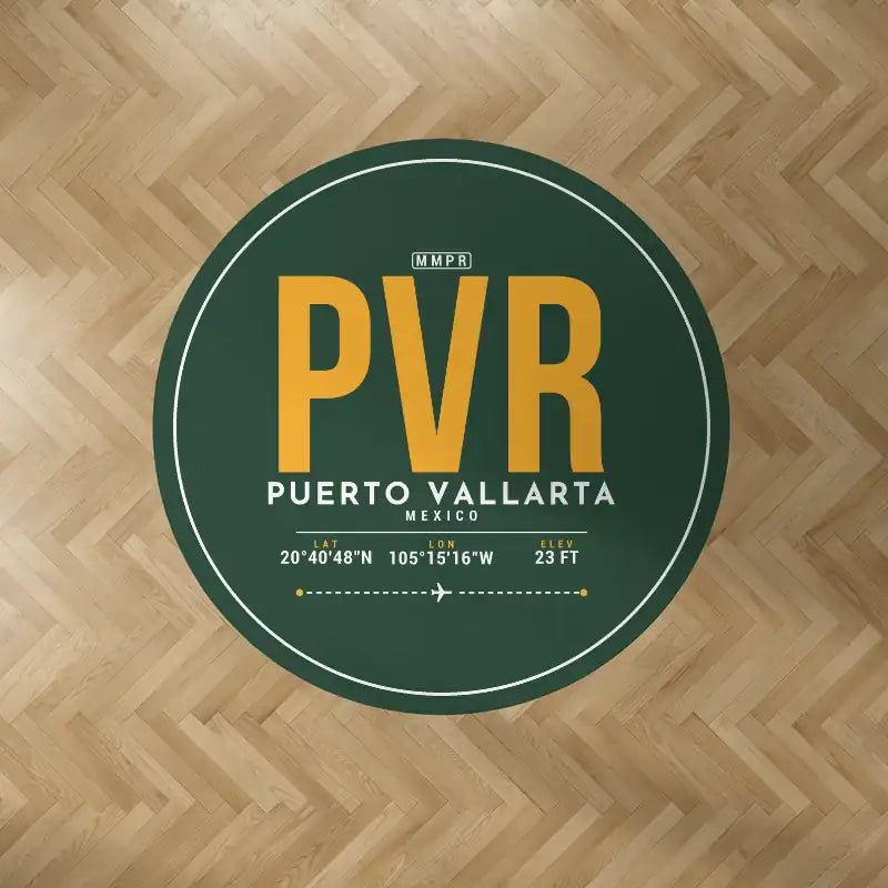 Aeropuerto Internacional Licenciado Gustavo Díaz Ordaz (PVR) Carpets - Carpet Round - ID Tag - Dark Green
