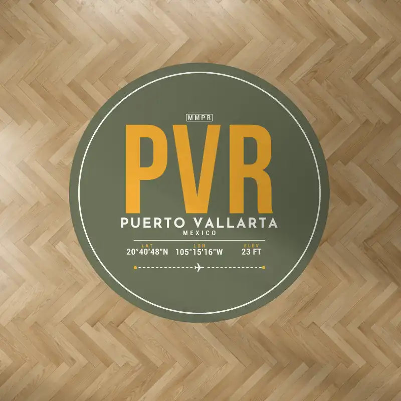 Aeropuerto Internacional Licenciado Gustavo Díaz Ordaz (PVR) Carpets - Carpet Round - ID Tag - Green Army
