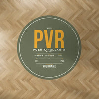 Thumbnail for Aeropuerto Internacional Licenciado Gustavo Díaz Ordaz (PVR) Carpets - Carpet Round - ID Tag + Name - Green Army