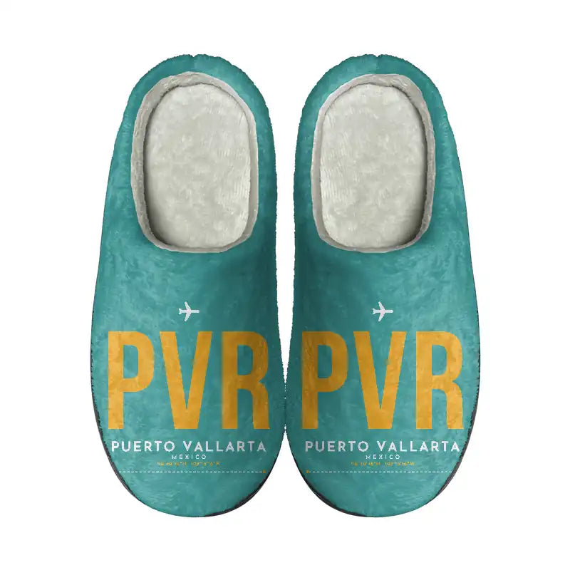 Aeropuerto Internacional Licenciado Gustavo Díaz Ordaz (PVR) Slippers & Flip Flops - Slippers - Cotton - Code - Same - Turquoise