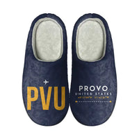 Thumbnail for Provo Municipal Airport (PVU) Slippers & Flip Flops - Slippers - Cotton - Code - Different - Navy Blue