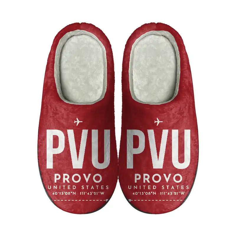 Provo Municipal Airport (PVU) Slippers & Flip Flops - Slippers - Cotton - Code - Same - Red
