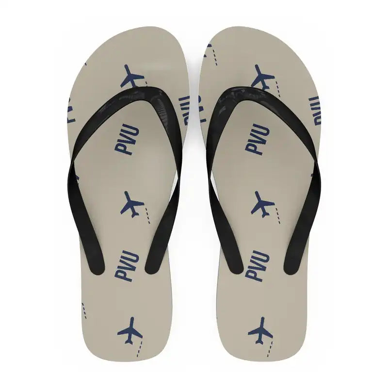 Provo Municipal Airport (PVU) Slippers & Flip Flops - Slippers - Flip Flops - Pattern - Beige