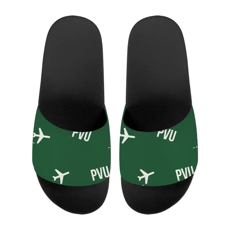 Provo Municipal Airport (PVU) Slippers & Flip Flops - Slippers - Sport - Pattern - Green
