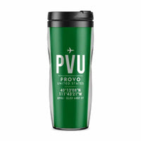 Thumbnail for Provo Municipal Airport (PVU) Travel Mugs - ID Tag - Plastic (No Holder) - Green