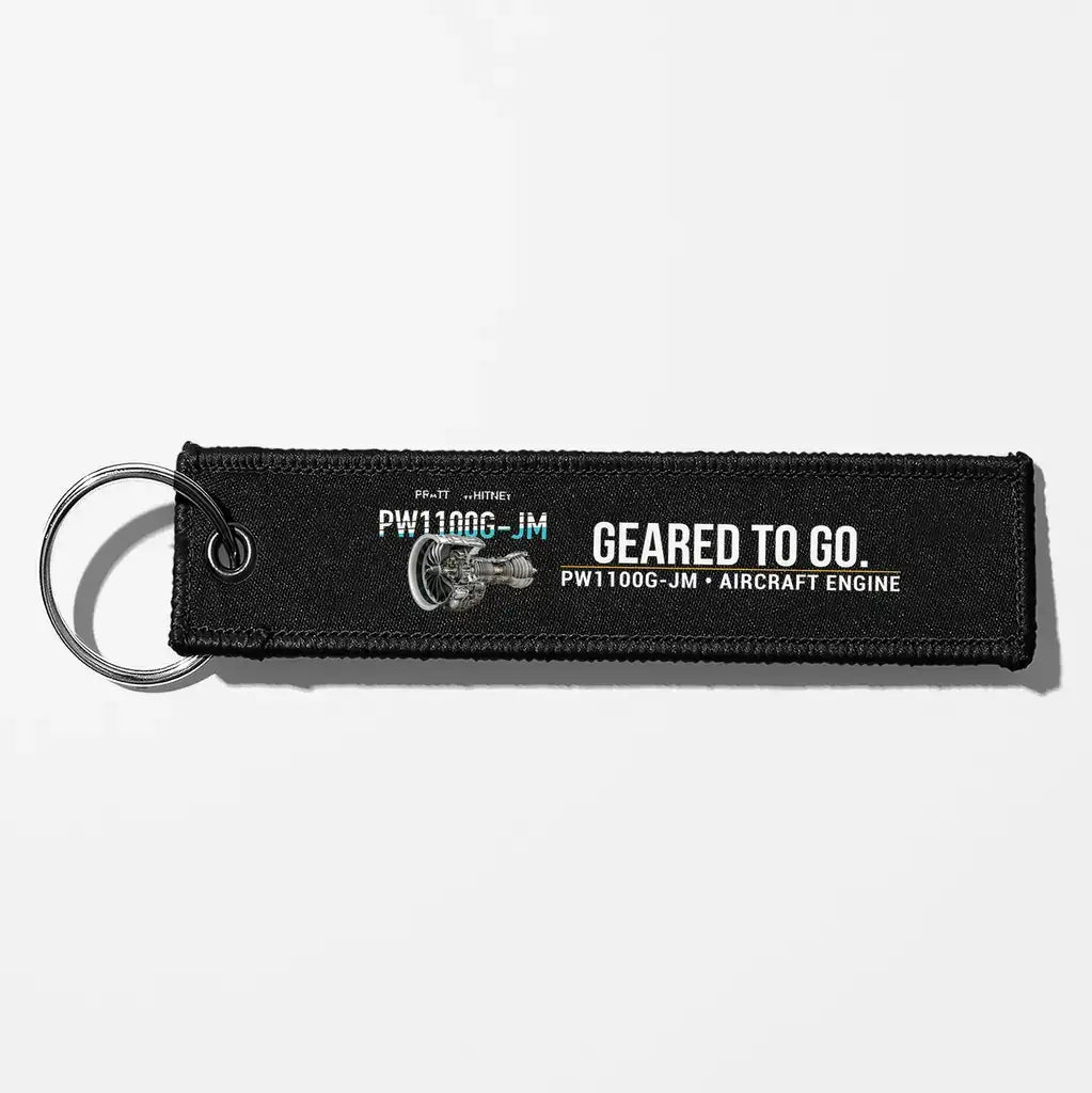 Pratt & Whitney PW1100G-JM Engine Aviator Key Chains - Black