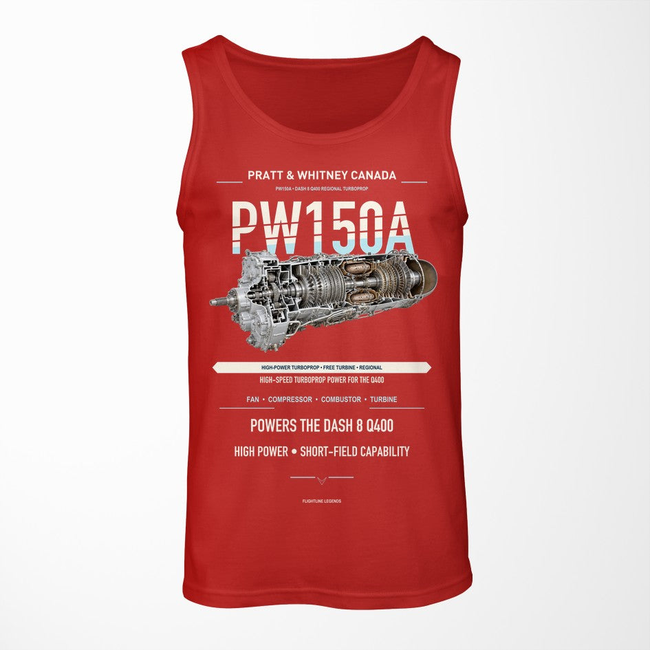 PW150A design on red tank top