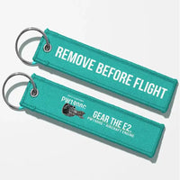 Thumbnail for Pratt & Whitney PW1900G Engine Aviator Key Chains - Turquoise - Remove Before Flight