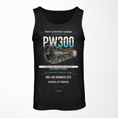 PW300 design on black tank top