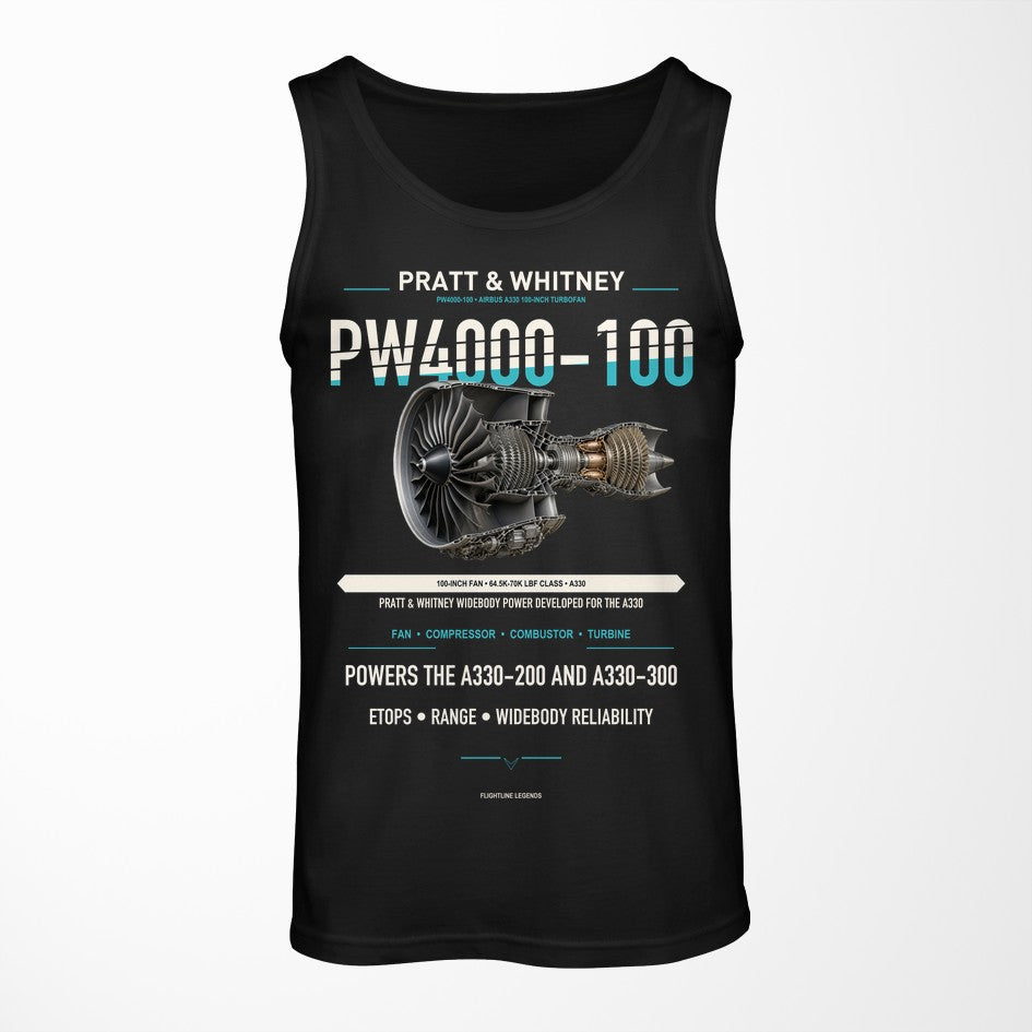 PW4000-100 design on black tank top