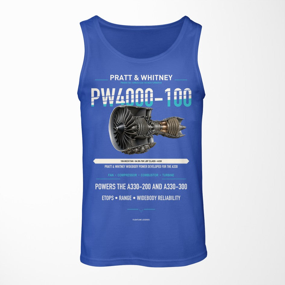 PW4000-100 design on blue tank top