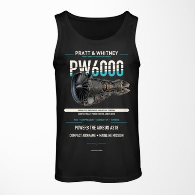PW6000 design on black tank top