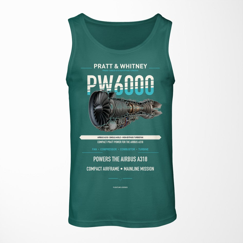PW6000 design on green tank top