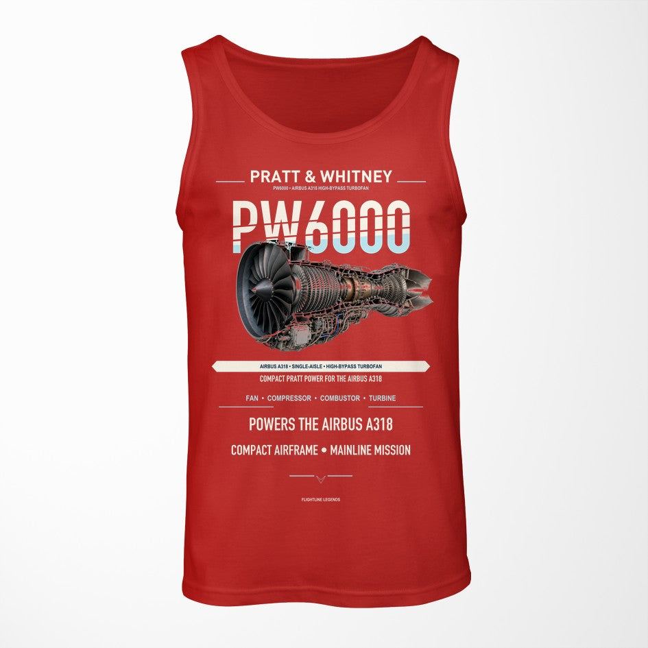 PW6000 design on red tank top
