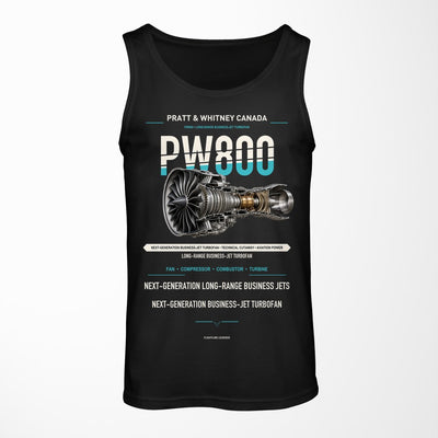 PW800 design on black tank top