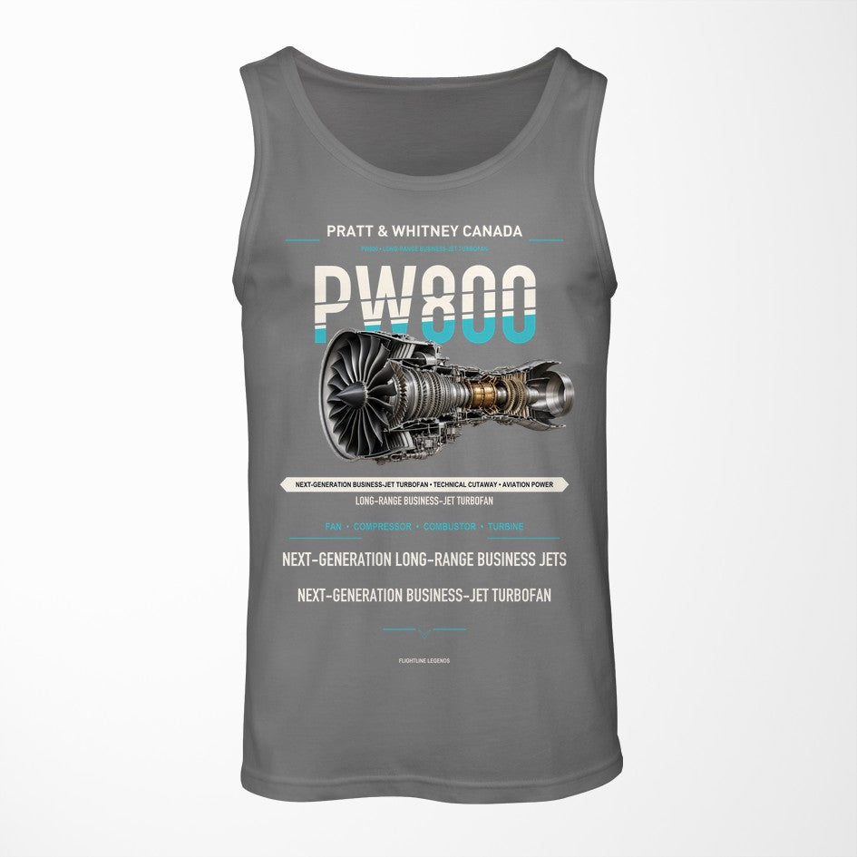 PW800 design on gray tank top