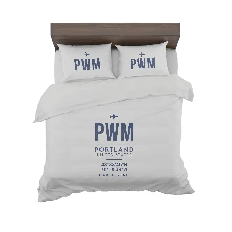 Portland International Jetport (PWM) Bedding Sets & Blankets - Bedding Set - ID Tag - Light Gray