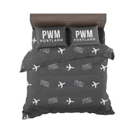 Thumbnail for Portland International Jetport (PWM) Bedding Sets & Blankets - Bedding Set - Pattern - Black