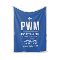 Thumbnail for Portland International Jetport (PWM) Bedding Sets & Blankets - Blanket - ID Tag - Blue