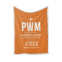 Thumbnail for Portland International Jetport (PWM) Bedding Sets & Blankets - Blanket - ID Tag - Orange