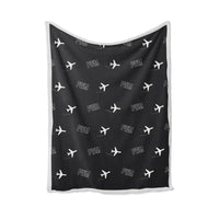 Thumbnail for Portland International Jetport (PWM) Bedding Sets & Blankets - Blanket - Pattern - Black