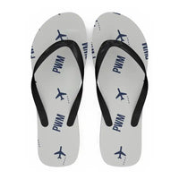 Thumbnail for Portland International Jetport (PWM) Slippers & Flip Flops - Slippers - Flip Flops - Pattern - White