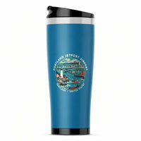 Thumbnail for Portland International Jetport (PWM) Travel Mugs - Badge - Stainless Steel (No Holder) - Light Blue
