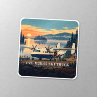 Thumbnail for PZL M28-05 Skytruck - 3D + Name - Square Sticker - Close-up