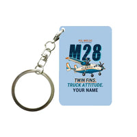 Thumbnail for PZL M28-05 Skytruck - Cartoon + Name - Key Chain - Light Blue