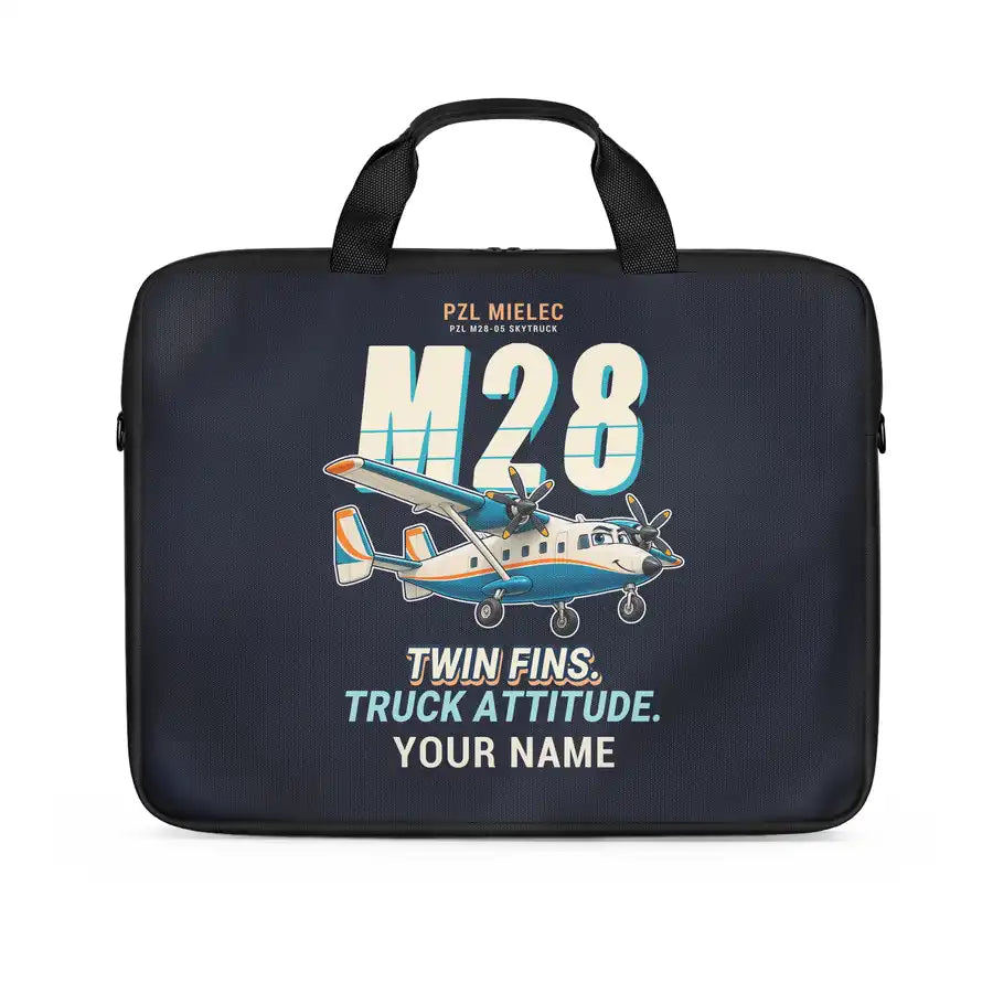 PZL M28-05 Skytruck - Cartoon + Name - Laptop Bag