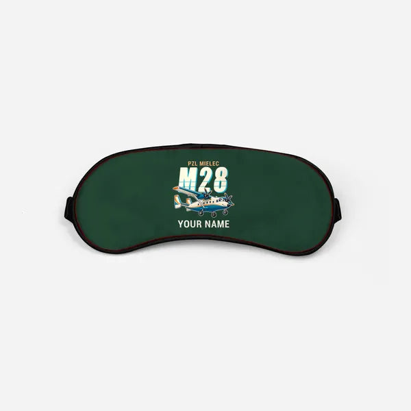 PZL M28-05 Skytruck - Cartoon + Name - Sleep Mask - Dark Green