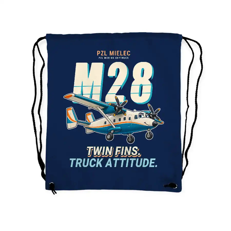 PZL M28-05 Skytruck - Drawstring Bag - Cartoon - Dark Blue